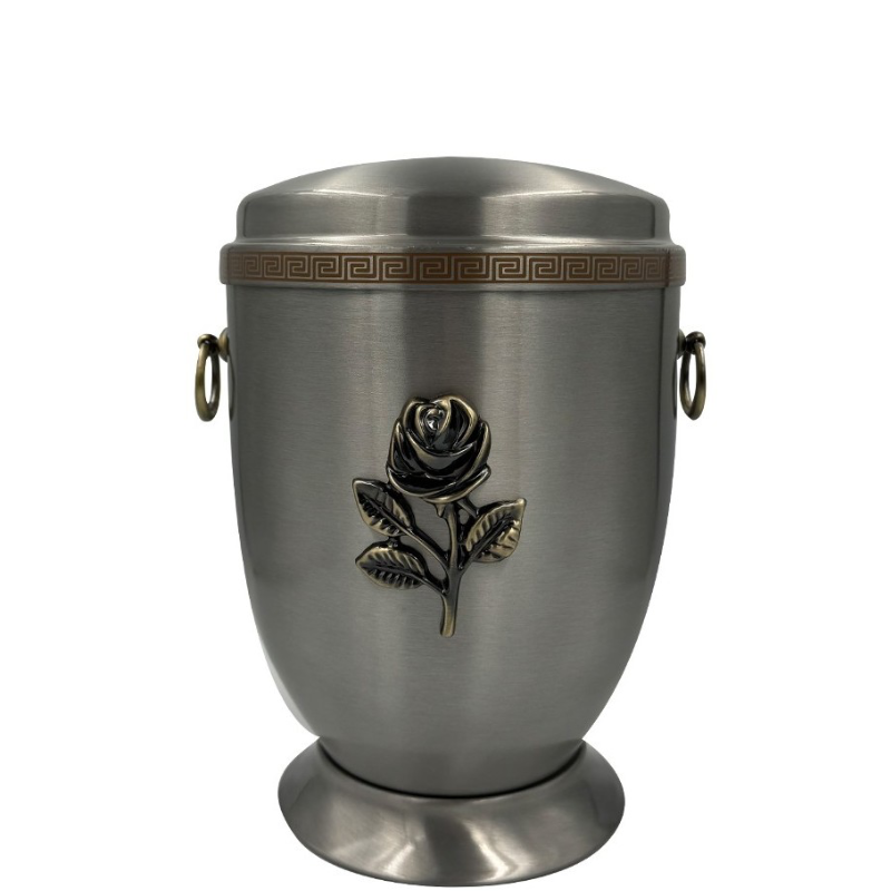 Aluminium Urne – Schwarze Rose