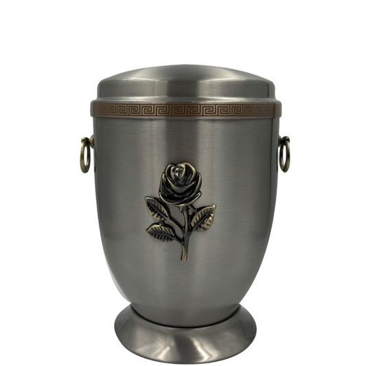 Aluminium Urne – Schwarze Rose