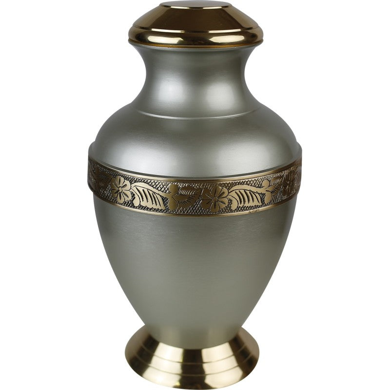 Aluminium-Messing Urne – Silber-Gold Ranke
