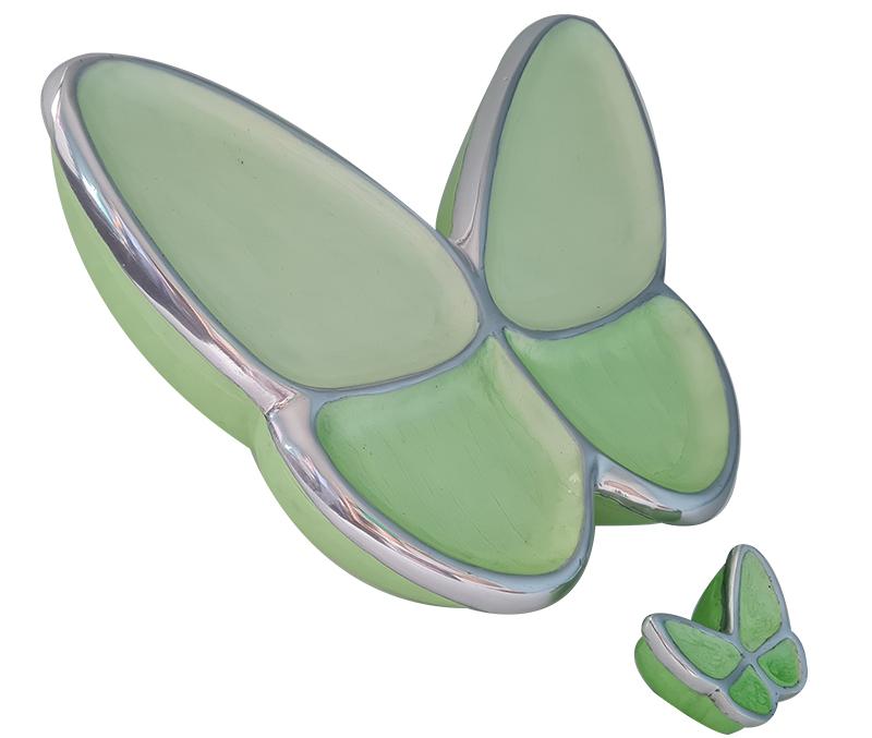 Aluminium-Messing Urne – Seelenschmetterling Urnen-Set