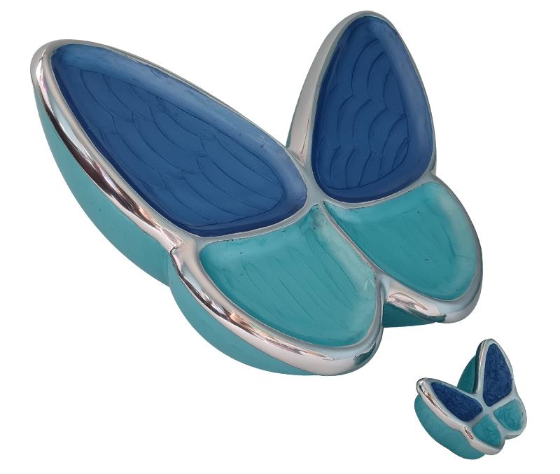 Aluminium-Messing Urne – Seelenschmetterling Urnen-Set