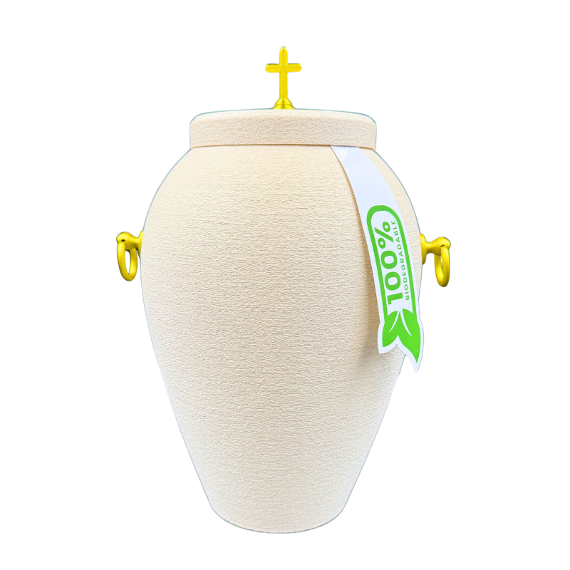 Bio Naturstoff Urne - Klassik Kreuz