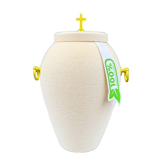 Bio Naturstoff Urne - Klassik Kreuz