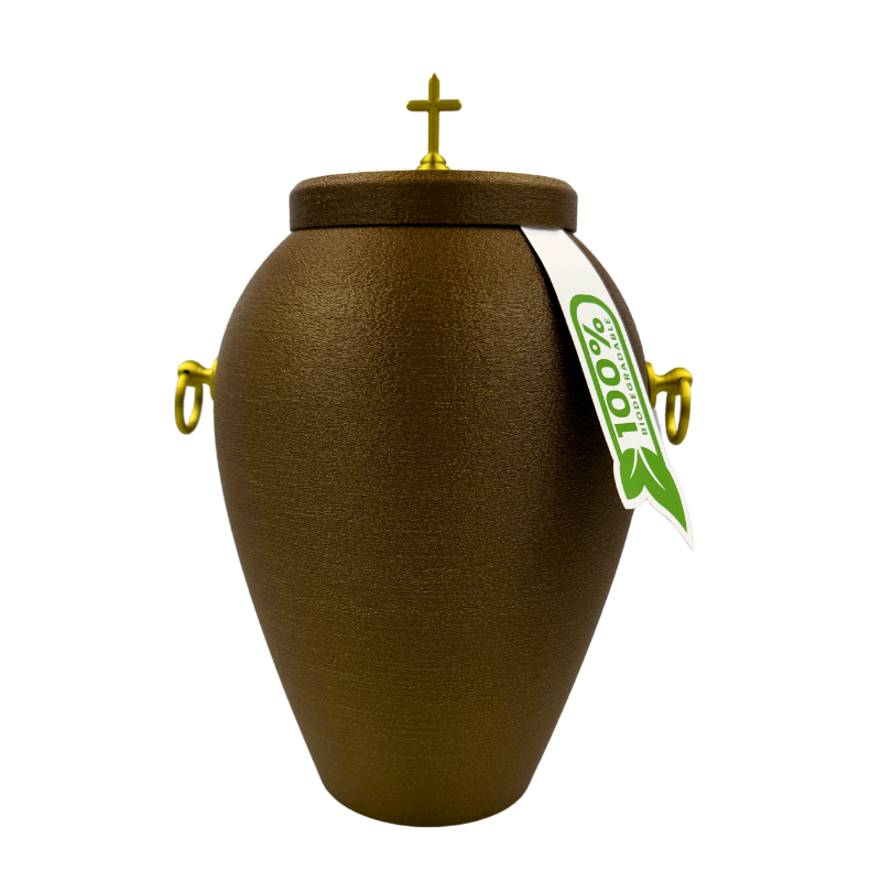 Bio Naturstoff Urne - Klassik Kreuz